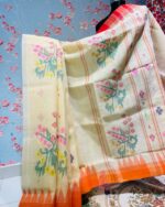 Orchid Pastel Yellow Monipuri Saree - Image 3